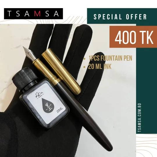 Wooden Fountain pen With 20ML ink